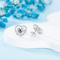 wholesale 925 Sterling Silver Cute Golden Retriever Heart Earrings-0-3