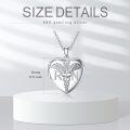 wholesale 925 Sterling Silver Heart Locket with Caduceus and Angel Wings RN Charm Necklace-0-3