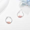 wholesale 925 Sterling Silver 925 Pink Pig Hoop Earrings - Cute Animal s for Women-0-2