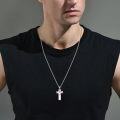 wholesale 925 Sterling Silver Cross with Baseball Design Pendant for Men's Necklaces-0-4