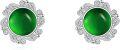 wholesale 925 Sterling Silver Green Moss Agate Stud Earrings-0-6