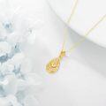 wholesale 14K Gold Teardrop Filigree Hummingbird Pendant Necklaces for Women s-0-3