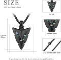 wholesale 925 Sterling Silver Black Paua Shell Arrowhead Pendant Necklace for Men & Women-0-1