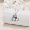 wholesale 925 Sterling Silver Boxing Gloves Necklace With Never Give Up Engraving-0-2