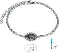 wholesale 925 Sterling Silver Floral Engraved Oval Locket Cremation Urn Bracelet with Funnel and Fill Tool Set for Women's Memory Keepsakes-0-1