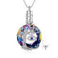wholesale 925 Sterling Silver Tree Of Life Evil Eye Rainbow Crystal Oil Diffuser Pendant Necklace-0-0
