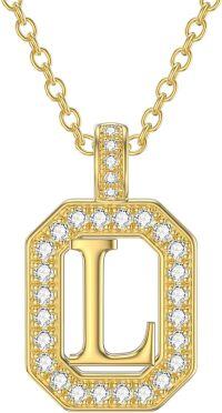 wholesale 14K Gold Moissanite A Z Letter Pendant Necklace for Women 16+2 -L