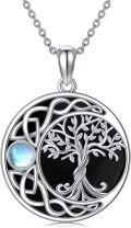wholesale 925 Sterling Silver Moonstone Celtic Knot Tree of Life Pendant Necklace Irish s for Women-0-0