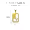 TOUPOP Sterling Silver Gold Plated Mother Of Pearl Constellation Zodiac Pendant Necklace-0-4