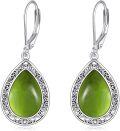 wholesale 925 Sterling Silver Moonstone Lapis Lazuli Peridot Amethyst Teardrop Dangle Earrings-0-0