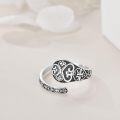 wholesale 925 Sterling Silver Adjustable Thumb Ring with Cross Design and Scrollwork Pattern for Women & Men-0-1