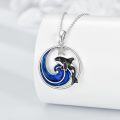 wholesale 925 Sterling Silver Orca Whale Ocean Wave Starfish Pendant Necklace for Women Girls-0-4