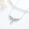 wholesale 925 Sterling Silver Angel Wing Turquoise Pendant Necklace for Women - I Love You to the Sky and Back-0-7