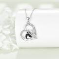 wholesale 925 Sterling Silver Heart-Shaped Love You Forever Pandas Pendant Necklace-0-5