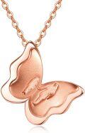 wholesale 925 Sterling Silver Plated Rose Gold Butterfly Necklace for Women Mother Daughter Family Pendant Jewelry with 18+2 Chain-0-0