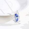 wholesale 925 Sterling Silver Blue Crystal Butterfly Pendant Necklace for Women Gifts for Her Valentines Day Jewelry-0-4