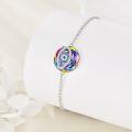 wholesale Sterling Silver Colorful Crystal Anklet for Women Adjustable Foot Chain-0-7