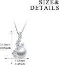 wholesale 925 Sterling Silver Cubic Zirconia Accent Freshwater Cultured Pearl Pendant Necklace for Women-0-5