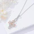 wholesale 925 Sterling Silver Treble Clef Music Note Necklace with Rose Gold Accents for Women Men s-0-3