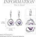wholesale TOUPOP Heart Birthstone Earrings 925 Sterling Silver Double Heart Leverback Earrings Love You For Always And Forever Jewelry Anniversary Birthday Christmas Gifts For Women Wife Her -0-5