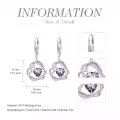TOUPOP Sterling Silver Birthstone Double Heart Leverback Earrings-0-5