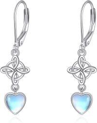 wholesale 925 Sterling Silver Peridot Pink Opal Larimar Black Onyx Lapis Lazuli Filigree Teardrop Earrings-Celtic knots