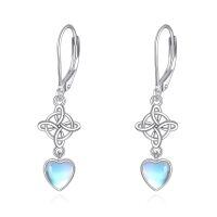 wholesale 925 Sterling Silver Peridot Pink Opal Larimar Black Onyx Lapis Lazuli Filigree Teardrop Earrings-Celtic knots