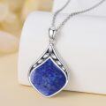 wholesale Sterling Silver Natural Gemstone Teardrop Pendant Necklace-0-40