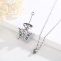 wholesale 925 Sterling Silver Butterfly Cremation Jewelry Urn Necklace with Abalone Shell Inlay for Ashes Keepsake Pendant Memorial Lockets for Women-0-1