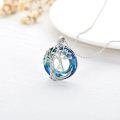 wholesale 925 Sterling Silver Blue Crystal Tree of Life Initial Necklace Family Letter Pendant Birthday Mother s Day Gifts for Her-0-106