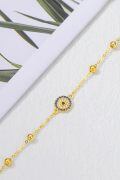 TOUPOP 14K Gold Evil Eye Link Bracelet For Women Protection Jewelry Gift-0-1