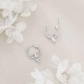 wholesale 925 Sterling Silver Angel Charm Hoops for Women Girls  Set of 3 Pairs-0-3