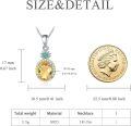 wholesale 925 Sterling Silver Citrine & Emerald Starburst Halo Pendant Necklace for Women -0-1