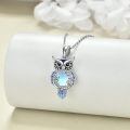 wholesale 925 Sterling Silver Owl Pendant Necklace-0-2
