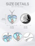 wholesale 925 Sterling Silver I Love You Forever Heart Pendant Necklaces for Grandma and Granddaughter with Mother's Photo & Engraved Message-0-3