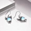 wholesale 925 Sterling Silver Moonstone Dragon Drop Earrings Gothic Antique Style Jewelry for Women Girls Gift 4cm Long-0-3