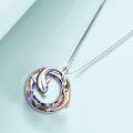 wholesale 925 Sterling Silver Blue Crystal Dolphins Pendant Necklace for Mom & Daughter Gifts-0-14