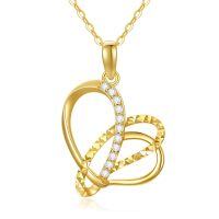 wholesale 14k Heart Pendant Necklace With Diamonds-Style-1