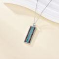 wholesale 925 Sterling Silver Turquoise Wood Bar Necklace, 18+2 Chain, Hypoallergenic, Gift Box-0-5