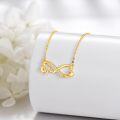 wholesale 14K Gold Cubic Zirconia Heart Infinity Pendant Necklace for Women-0-1