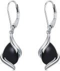 wholesale 925 Sterling Silver Black Onyx Tear Drop Dangle Earrings for Women Fine s-0-0