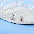 wholesale 925 Sterling Silver Red CZ Spider Stud Earrings - Gothic  for Women-0-1