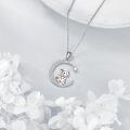 wholesale 925 Sterling Silver Cat Moon Star Heart Pendant Necklace Gift for Women Girls Animal Lovers Jewelry-0-3