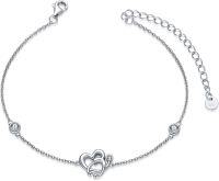 wholesale Sterling Silver Birthstone Stethoscope Bracelet for Women Nurse Doctor Gift-Clear