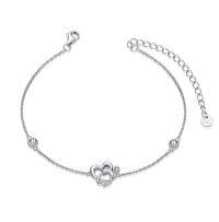 wholesale 925 Sterling Silver Birthstone Stethoscope Bracelet for Women Nurse Doctor Gift-Clear