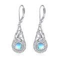 wholesale 925 Sterling Silver Teardrop Frog Dangle Earrings with Blue Stone Ocean Inspired Jewelry for Women-0-0