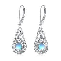 wholesale 925 Sterling Silver Teardrop Frog Dangle Earrings with Blue Stone Ocean Inspired Jewelry for Women-Frog Earrings