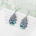 wholesale 925 Sterling Silver Abalone Shell Hummingbird Drop Earrings with Leverbacks-0-4