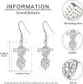 wholesale 925 Sterling Silver Infinity Cross Drop Earrings with Cubic Zirconia Stones for Women-0-5