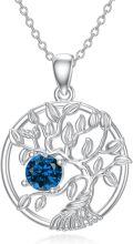 wholesale  Sterling Silver Tree of Life Birthstone Necklace for Women Gift -0-0